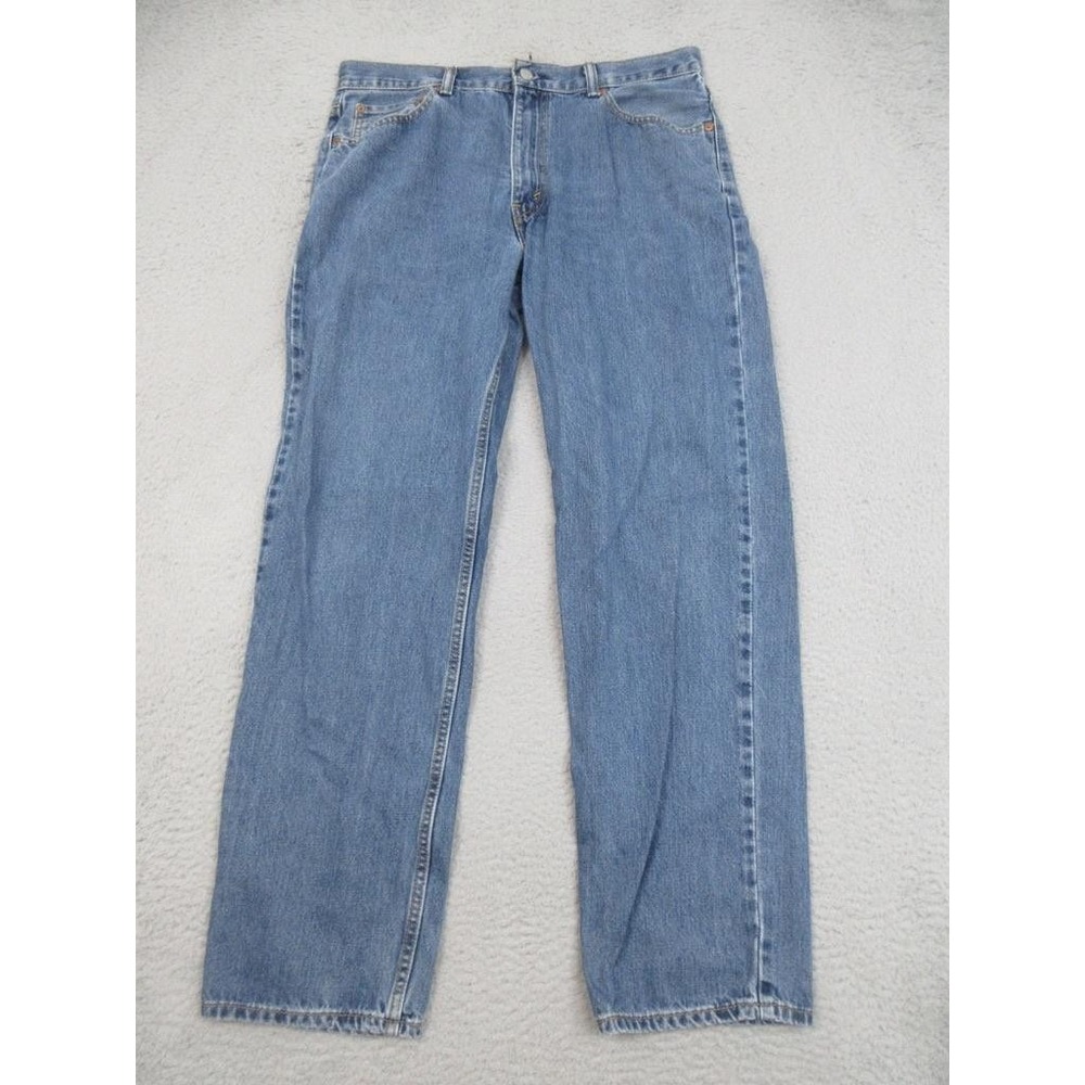 Levis 550 Relaxed Fit Jeans Mens 34x32 Blue Tapered Denim Medium Wash Red Tab